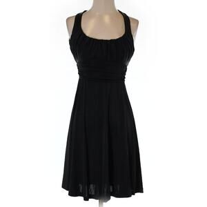 Iodice Solid Black Strappy Back Formal Event Part Dark Academia Dress